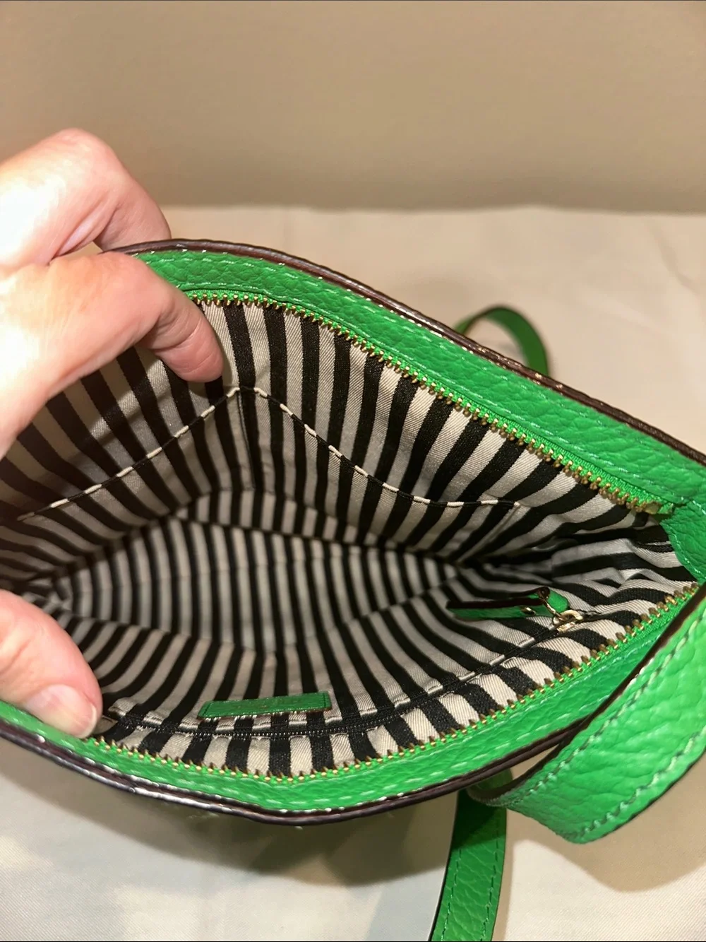 kate spade Bright Green Pebbled Leather Crossbody Bag